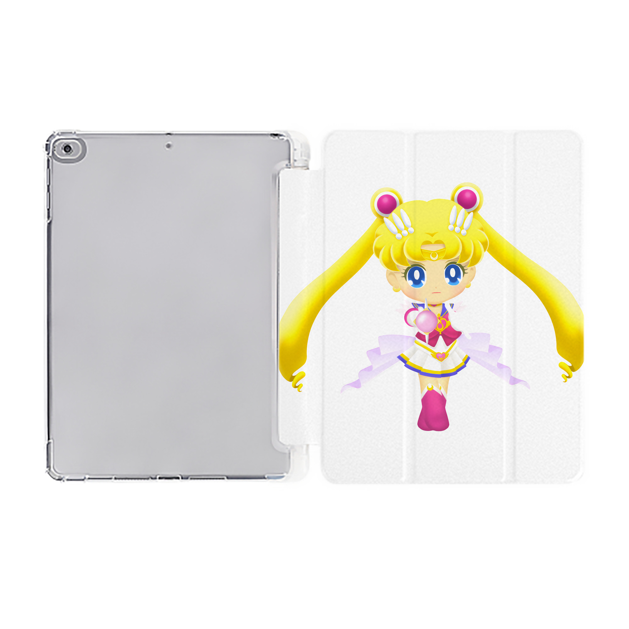 （画像用） 美少女戦士セーラームーン 月野 うさぎ つきの うさぎ Sailor Moon Tsukino Usagi IPad ケース ペン収納付き 三つ折りスタンド PUレザー×シリコン 対応機種9.5/10.5/10.9インチ